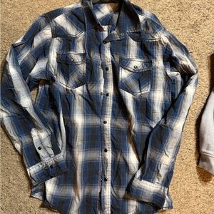 Burnside Navy and Cream Plaid Men's Shirt